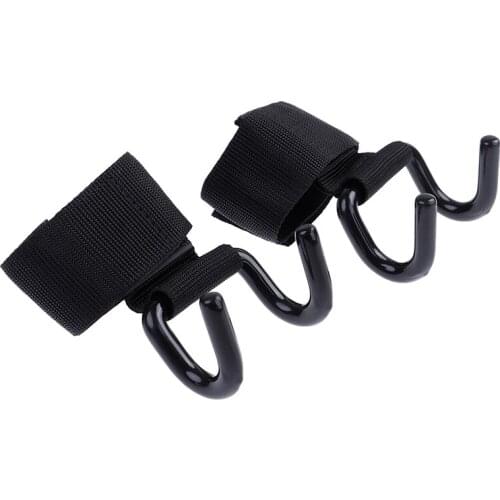 Adjustable Unisex Strong Steel Hook Grips Straps Weight Lifting Strength Training Gym Fitness Black Wrist Support Lift Straps