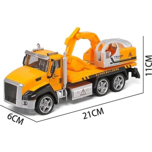 Pull Back Alloy ABS Engineering Excavator Truck Toy Children Vehicle Model Boys Birthday Gift