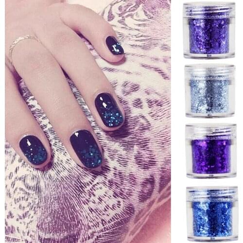 1 pc Nail Glitter Chunky Sequins Colorful Paillette Iridescent Flakes Tips for Nail Hair Face Eyes Body Art BE001