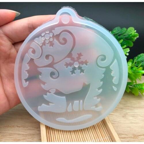 1pcs Resin Liquid Silicone Mold Christmas Tree Snow Charms Pendant Mold For DIY Jewelry Decorate Making