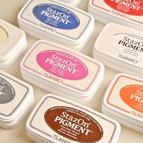 1pc Japan Tsukineko Stazon PIGMENT Fast-drying Color Stamp Pad SZ-PIG 12 Colors Available