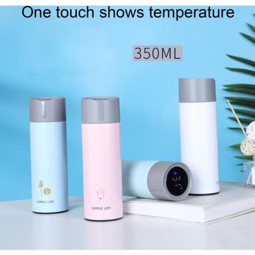 350mL Smart Thermos Water Bottle Led Digital Temperature Display Stainless Steel Coffee Thermal Mugs Intelligent Insulation Cups