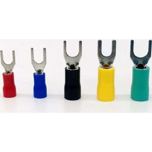 50PCS SV2-4 Furcate Cable Wire Connector 16~14AWG SV2-4 Wire Crimp Terminals Furcate Pre-Insulating Fork Spade