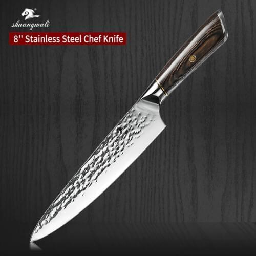 8 Inch Chef Cleaver Kitchen Knife High Carbon Stainless Steel Cooking Tool Slicing Knives Cutting Meat Vegetable Kitchen Knives