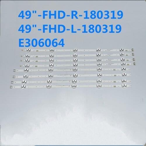 8PCS/HI QUALITY LED Strip 49"-FHD-L/R E306064 V8DN-490SMA-R0 490SMB UA49N5380 UA49N5300 UE49N5000 UA49N5100 UN49N5290 UN49J5200