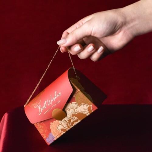 AVEBIEN NewBirthday Party Metal Chain Bag Wedding Gift Packaging Box Cardboard Bronzing Candy Flower Box шкатулка для украшений