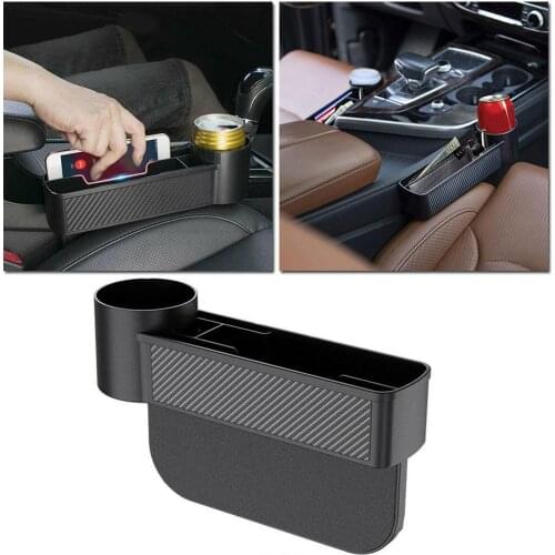 Car Seat Crevice Storage Box ABS Multi-function Console Side Pocket Drink Holder for Wallet Phone Keys Cards Car Storage Box