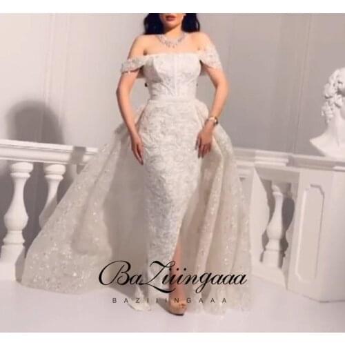 BAZIIINGAAA Luxury Woman Cocktail Dress Beaded Sequins Long Elegant Night Cocktail Party Formal Dresses for Wedding Plus Size
