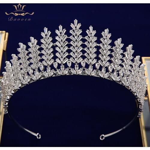 Sparkling Oversize Full Zircon Bridal Tiaras Headpiece Crystal Crown Head Wear Wedding Dress Hair Accessory