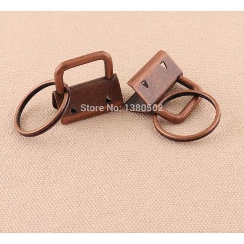 10pcs /lot 1inch Copper Color Key Fob Hardware with Key Ring Spilt Ring For webbing cord end