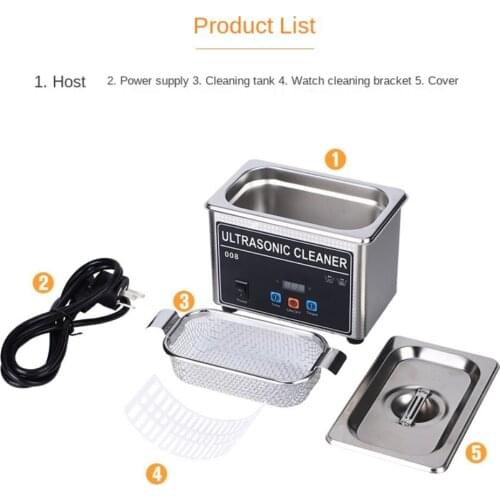Household Digital Stainless Steel Basket Portable Ultrasonic Cleaner For Injector Medical Watch Dental Jewelry
