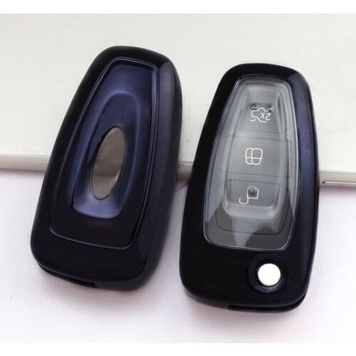 Black Protective TPU key Case Shell Cover for Focus Fiesta Kuga Eco sport Tourneo