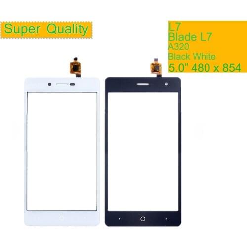 10Pcs/lot Touch Screen Digitizer For ZTE Blade L7 A320 A 320 Touch Panel Touchscreen Lens Front Glass Sensor NO LCD L7 A320