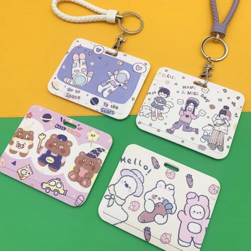 Horizontal ID Card Holder Work Card Bussiness Card Cover Bus Subway Nurse Card Protective Case