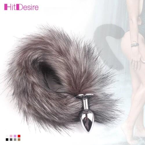 HitDesire Anal Plug Replaceable Fox Tail Metal Butt Plug Stimulator Adult Sex Flirt Toys for Women