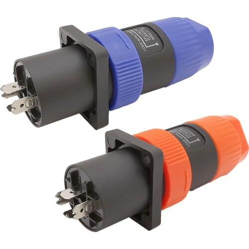 2Pcs 4 Pin NL4FC Male Audio Plug 4 Poles Speakon Female Socket Speaker Audio Cable Wire Connector