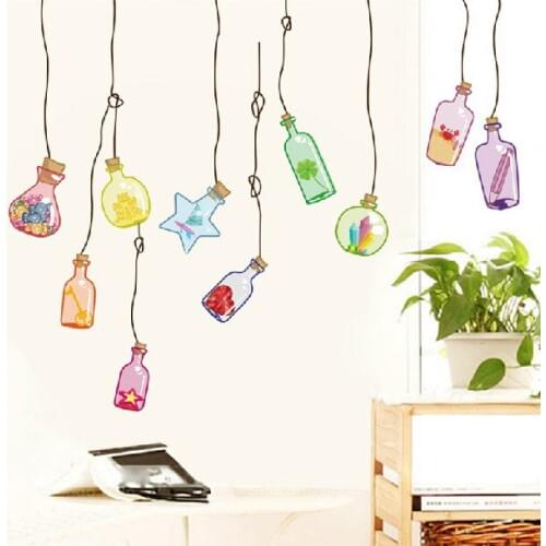 Creative Drifting Bottle Wall Stickers For Kids Bedroom Living Room Background Decoration Home Decor