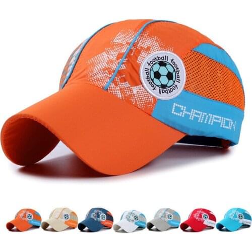 Summer Children Student Football Mesh Caps Boys Girls Kids Baseball Cap Adjustable Hat Baby Kids Quick-drying Cap