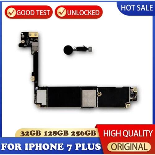 For Iphone 7 Plus Motherboard No / With Touch ID IOS Update Original Replaced Mainboard Clean Logic Board Full Chips 32/128/256G