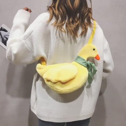 Fashion Personality Cartoon Cute Plush Duck Women Messenger Bags Women Shoulder Bag Wholesale