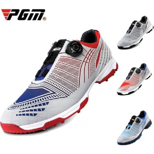 New Pgm Golf Shoes Mens Knobs Buckle Shoes Leather Waterproof Anti-Skid Sneakers Professional Sport Shoes AA51039