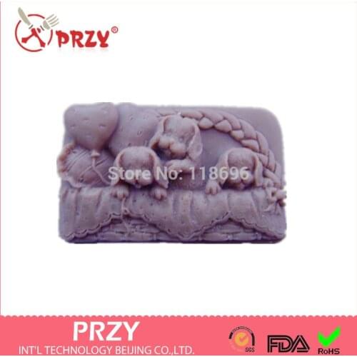 Soap Mold Cake Decoration Mold Manual Soap Mold Candle Mold Dog Silicon Aroma Stone Moulds Silicone Rubber PRZY Eco-friendly