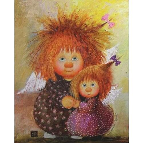 Landscape Painting Coloring By Numbers Hedgehog Head Mother And Daughter Kits Drawing Canvas HandPainted Home Decor Pictures Art