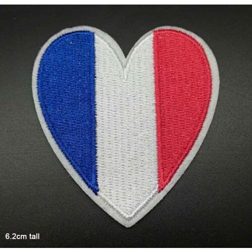 France Flag Iron On Embroidered Clothes Patches For Clothing Stickers Garment Wholesale