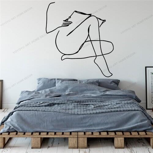 Coffee Line Draw Art Wall Sticker For Home Decor Living Room Fashion Wall Decals Valentines Removable Murals Wallpoof CX1548