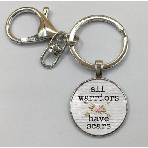 All WARRIORS have SCARS CHARM Pendant,Inspirational charm Keychain,gift for her,Cancer survivor,Warrior charm,with arrow charm