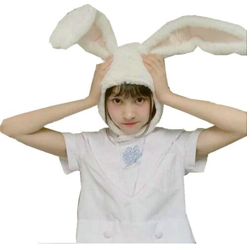 Popular girls rabbit Headband Plush Rabbit ears hoops white Rabbit ears Headdress gifts for woman Photographic tools Selfie