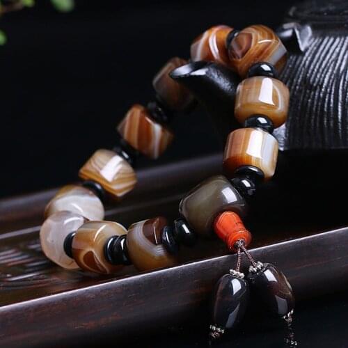Drop Shipping Natural Agate Bracelet Round Beads Bracelet Crystal Bangles Bracelets Pretty Mens Jade Jewelry