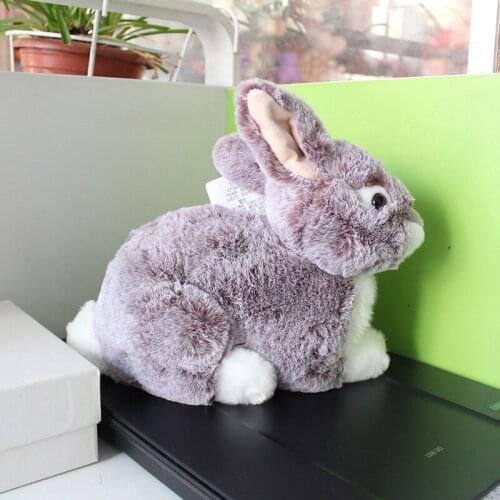 Real life toy gray rabbit plush toy about 25cm soft doll birthday gift h2088