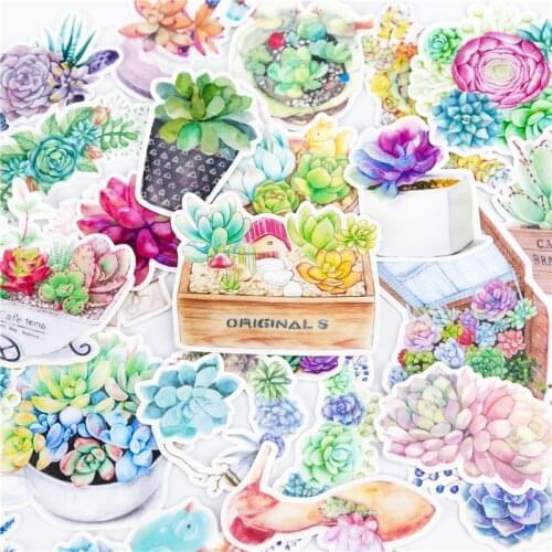 32pcs Creative kawaii succulent plants self-made Japanese color/ beautiful stickers /decorative sticker/Waterproof Stickers