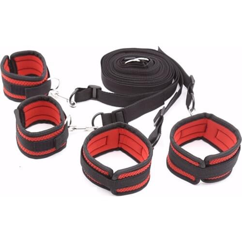 Adult Game Bdsm Bondage Under Bed Restraint Nylon Rope Sex Handcuffs Anklecuffs Blindfold Sex Toys for Couples Woman