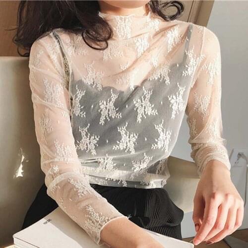 7 colors Sexy Lingerie Lace elegant Perspective Transparent Hollow Out Mesh Cloth Ladies Pajamas Sleepwear Women Sleep Tops Fem
