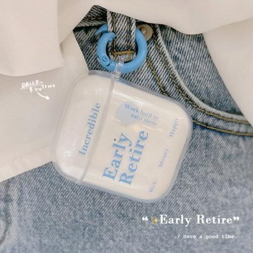 Cute Hanging Ring Earphone Headset Accessories Soft TPU Case For Airpods 1 2 Pro Protective Wireless Bluetooth Headset Cover