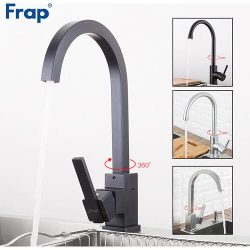 FRAP kitchen faucet Space Aluminum Hot and Cold Water mixer Tap 360 Degree Rotation Deck Mounted Crane YF40010/11/F4052/52-5