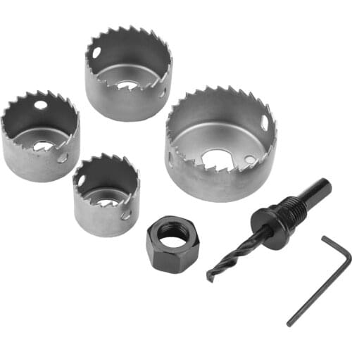 1 Set 32/38/44/54mm High Carbon Steel Hole Saw Drill Bit Cutter For Woodworking Wood Metal Drilling Cutting Carpentry Crowns Set