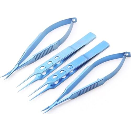 Titanium Tlloy Surgical Instruments Ophthalmic Microsurgical Dental Instruments Needle Holders + 11.5cm Scissors +Tweezers