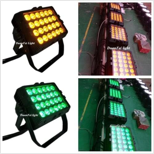 20 lot hight bright outdoor led rgbwa uv city light tower building flood light 6in1 dmx wall washer led 24x18w