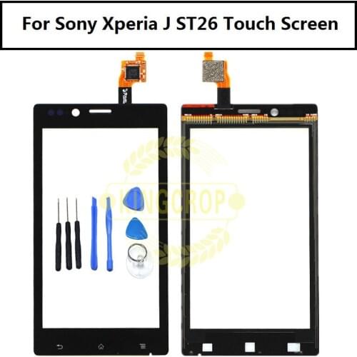 High Quality 4.0"For Sony Xperia J ST26i ST26 Touch Panel Touch Screen Digitizer Sensor Outer Glass Lens Black Tracking Code