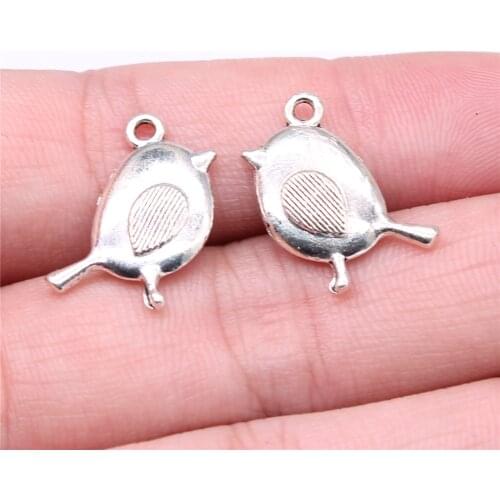 WYSIWYG 10pcs Charms Bird 20x13mm Tibetan Bronze Silver Color Pendants Jewelry Making DIY Handmade Craft For Bracelet Necklace