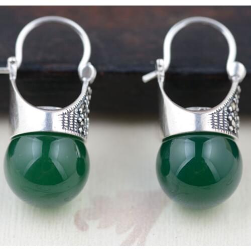 Ladys S925 Sterling Earrings for Women Natural Stone brides bread big earringsWomen Party, Party, Luxury Dubai