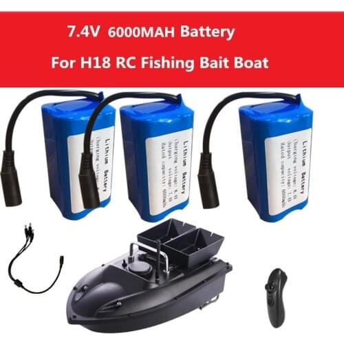 1PCS 2PCS 3PCS 4PCS 7.4V 5200mAh Battery for H18 Smart RC Bait Boat Toy Fishing Finder Fish Boat Spare Parts h18 boat Battery