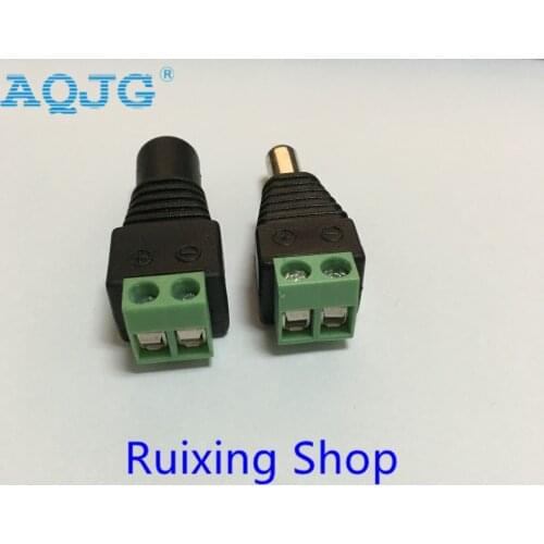 10 Pcs CCTV Cameras 2.1mm x 5.5mm Female Male DC Power Plug Adapter 5.5*2.1MM Package include 5 Male and 5 Female connector AQJG