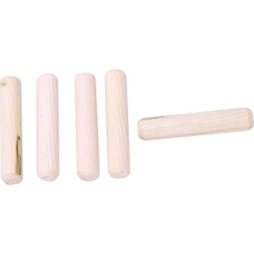 100 Pack Wooden Dowel Pins Wood Kiln Dried Fluted and Beveled