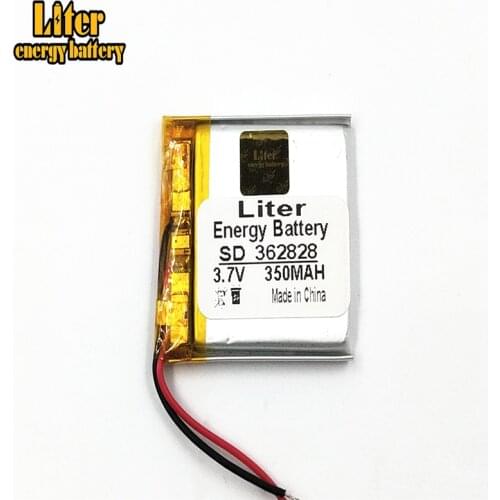 362828 3.7v 350mAh li-ion rechargeable lithium polymer battery 362828 plug li-polymer rechargeable battery