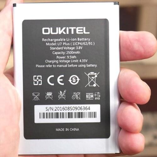 2500mAh Battery For Oukitel U7 PLUS Batteries + track code