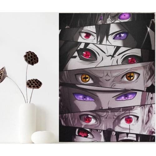 Animation Oil Painting Wallpaper Rinnegan Sharingan Artworks Wall Cover Canvas Art Home Decor Wall Stickers Gifts Murals